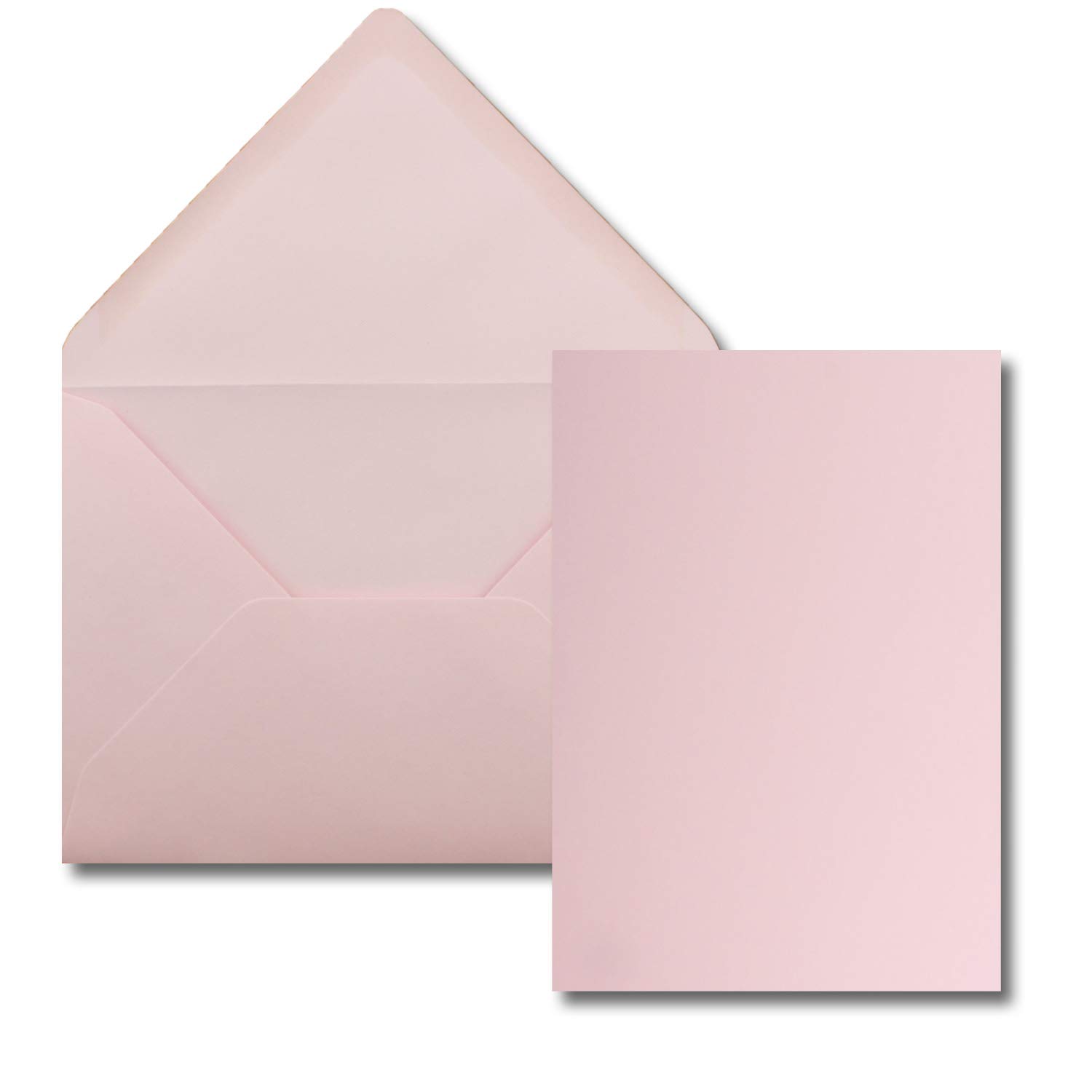 25x single card set with envelopes DIN A6 C6 in pink - 14.8 x 10.5 cm - without fold