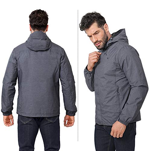 image for CAMEL CROWN Mens Waterproof Jacket Hooded Windbreaker Windproof Rain C