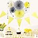 Grey Yellow Cream Party Decor Kit Tissue Paper Fan Bunting Banner Circle Dot Garland Baby Shower Birthday Wedding Party Home Decoration SUNBEAUTY,8pcs