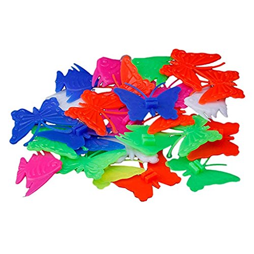 Kasmena 102pcs Assorted Colors Bike Bicycle Wheel Spokes Bead Plastic Clip Spoke Bead Derections,Butterfly Fish