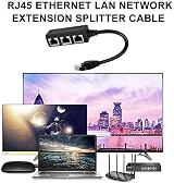 Gezezuee RJ45 Ethernet Splitter 1 to 3 Adapter Cat5e Cat6 Cat7 LAN Cable Black view 3