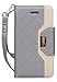 ProCase iPhone SE / 5S Case Cover (Old Model), Wallet Flip Case, with Wristlet Strap, Build-in Card Slots and Mirror, Stylish Slim Stand Cover for Apple iPhone SE / 5S (Grey)