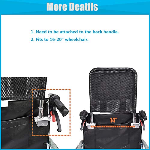 MYBOW Wheelchair Neck Support Headrest Padding Portable Head Neck Rest Cushion Back Extension Headrest Pillow for Adults Travel Wheelchair Accessories (16-20" Universal - Black)