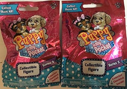 Amazon Com Nuevo Cachorro In My Pocket Series 5 Blind Bag Set Of 2 Bolsas De Misterio Por Puppy In My Pocket Toys Games