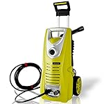 Serenelife Electric Pressure Washer - Powerful Heavy Duty 1800PSI Manual Adjustable High Low Cold Water Sprayer System & Rolling Wheels - Power Wash Spray Clean Concrete Driveway Car Home SLPRWAS46