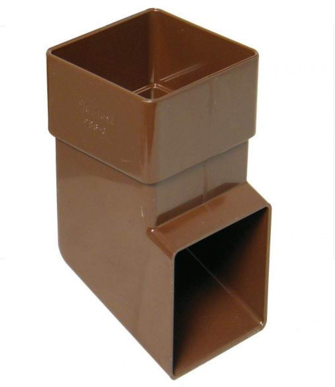 FLOPLAST 65mm Square Downpipe Shoe - Brown - Pack of 2