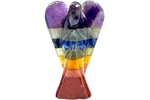 ANAYA AGATE 7 Chakra Angel – Healing Crystals Guardian Angel – Crystal Collectible Figurines – Angel Statue 2" Handmade Reiki Positive Energy – Meditation, Spiritual Christmas Gifts – Angel Figurines Decor