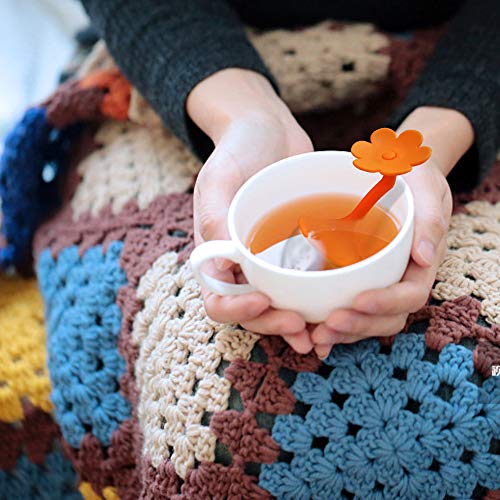 5 pack Loose Leaf Tea Infuser,Stainless Steel Fine Mesh Loose Tea Strainer with Anti Heat Silicone Handle,Perfect Tea Balls Tea Strainers By Korty (Random Color)