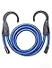 Micagos 48-Inch Blue/Black Adjustable Heavy-Duty Bungee Cord with Extra Wide Opening Steel Hooks(2pack)- Blue
