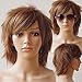 Unisex Women Short Curly Straight Cosplay Wig Anime Hair Tail Full Wigs Heat Resistant Synthetic Wig Wigs 20 Colors Full Wig for Women Lady Fashion and Beauty (light brown)…