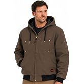 Tough Duck Men's Bomber Jacket &ndash; Insulated Winter Work Jacket, 12 oz Cotton Duck, Hooded, Water-Repellent, Canadian Owned