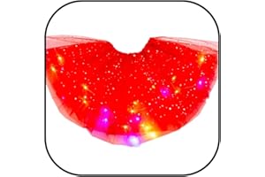 TWINKLEDE Women Light Up Tutu Skirt LED Tulle Tutu Glitter Ballet Costume Skirts Party Fancy Tutus for Women
