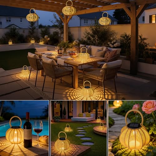 KagoLing Lampe Solaire Exterieur, 2 Lanterne Solaire Exterieur Étanche IP65 Suspension Luminaire, Décoration Jardin, Adaptée aux Balcons Terrasse Cours et Camping Fête, Cadeaux Jardinage