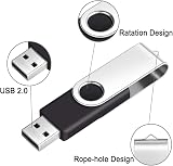FEBNISCTE 32GB USB 2.0 Flash Drive Pen Drive Swivel Black Memory Stick 10 Pack view 4