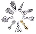 Sdootjewelry 100 Pcs 10 Styles Pendant Bails Glue On Bails Pinch Clip Bails Charms Bead Necklace Pendant Connector Findings for DIY Jewelry Making
