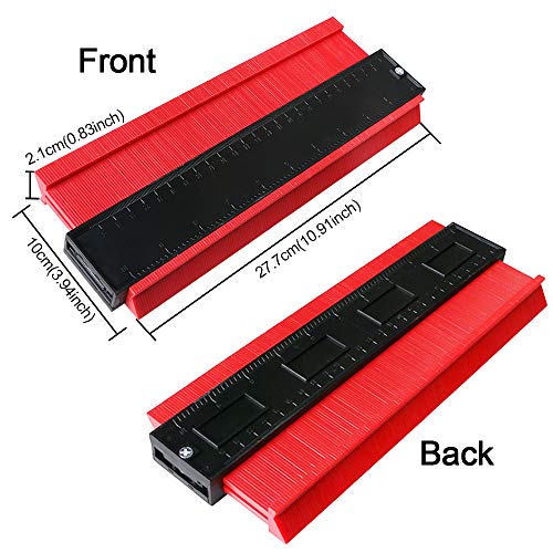 Enjoydeal Contour Gauge Duplicator 10 inch Contour Profile Gauge Multi-functional Plastic Contour Duplicator Edge Shaping Measure Ruler Wood Marking Tool Tiling Laminate Tiles General Tools