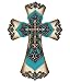 Old River Decorative Layered Teal Tuscan Wall Cross Scrolly Fleur De Lis