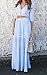 Bigyonger Women's Lace Trim Half Sleeve Floral Print Top Skirt Set 2PCS Maxi Dress
