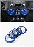 Opar 4PCS/Set Blue Air Conditioning Vent Cover Trim for 2011 - 2017 Jeep Wrangler JK