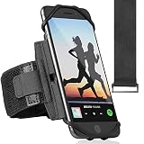 360° Rotatable Premium Sports Running Armband for All Phones: iPhone X XR XS Max 8 Plus 7 Plus 6, Samsung Galaxy A8 S10 S9 S8 Edge, LG, HTC, Pixel; Universal Cellphone Holder + Free Extender Strap