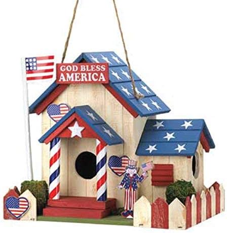 VGCE Koehlerhomedecor Outdoor Garden Accent Patriotic Birdhouse
