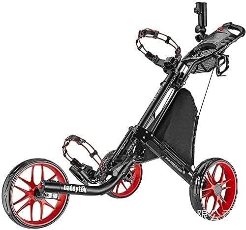TUHFG Golf Push Cart Trolley Golf Golf Cart Lightweight Foldable Golf 3 Wheel Golf Push Cart with Drink Holder Seat One Second to Open/Close Folding Cart Collapsible Cart (Color : Red) (Color : Red) TUHFG Golf Push Cart Trolley Golf Golf Cart Lightweight Foldable Golf 3 Wheel Golf Push Cart with Drink Holder Seat One Second to Open/Close Folding Cart Collapsible Cart (Color : Red) (Color : Red)