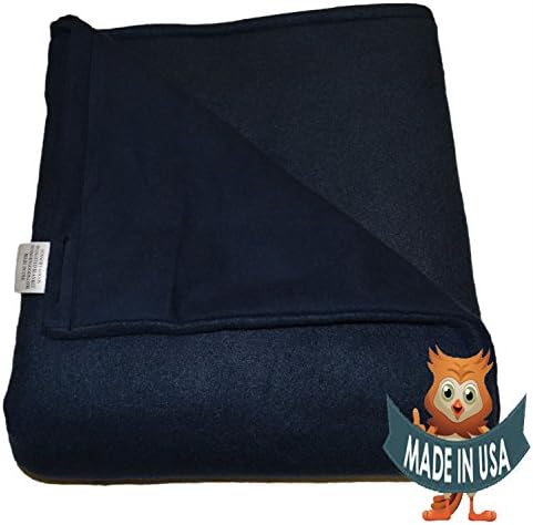SENSORY GOODS Young Adult Medium Weighted Blanket Made in America- 9lb Low Pressure - Navy - Fleece/Flannel (58'' x 41'') Our Weighted Blankets Provide Comfort and Relaxation.