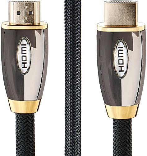 JPART 4K High Speed HDMI Cable 2.0 Ethernet Audio Return Channel Ultra HD 2160p HD 1080p 3D HDR Gun Black/Gold Plated 16.5 Feet/5 Meters