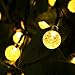 Qedertek Globe Outdoor Solar String Lights 20ft 30 LED Fairy Bubble Crystal Ball Holiday Party Decoration Lights (Warm White)