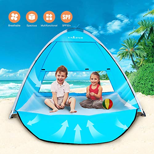 TIYASTUN Beach Tent Sun Shelter Beach Shade Tent Beach Canopy Pop Up