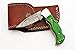 5167 Custom made damascus steel folding knife. (Green)