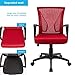 Furmax Office Chair Ergonomic Computer Desk Mesh Chair Mid Back Swivel Lumbar Support with Armrest (1, Red)