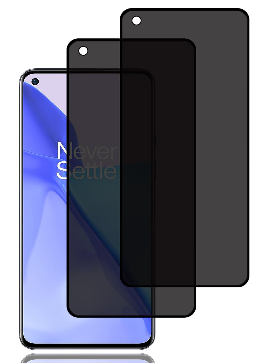 Privacy Screen Protector for OnePlus 9 [2 Pack], Anti-Spy Tempered Glass Film, 9H Hardness, Anti Scratch, Anti Fingerprint, Easy Installation, Bubble-Free, Anti-Spy Screen Protector for OnePlus 9 5G