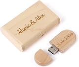 RXFSP Solid Wood USB Flash Drive 32GB Maple Laser Engraved Photo Box Wedding view 2
