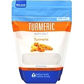 Turmeric Bath Salt 32 Oz Epsom Salt with Essential Oils Turmeric, Cinnamon, Orange Plus Vitamin C in BPA-Free Pouch with Easy Press-Lock Zipper | Natural Bath Soak to Relieve & Soothe | Made in USA