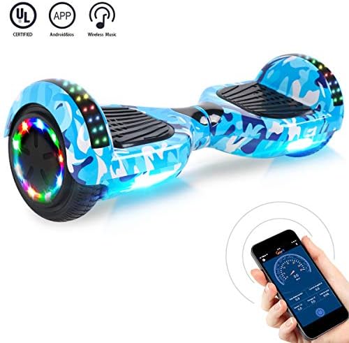 TOEU Hoverboard 6.5" Self-Balancing Electric Scooter, Swegway Board 2 Wheels with Built-in Bluetooth Speaker and LED Light with Carry Bag