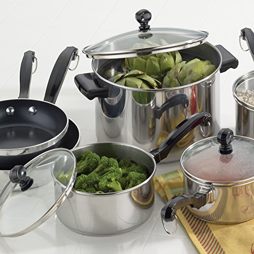 2 Farberware+Stainless+Nonstick+10+Piece+Cookware