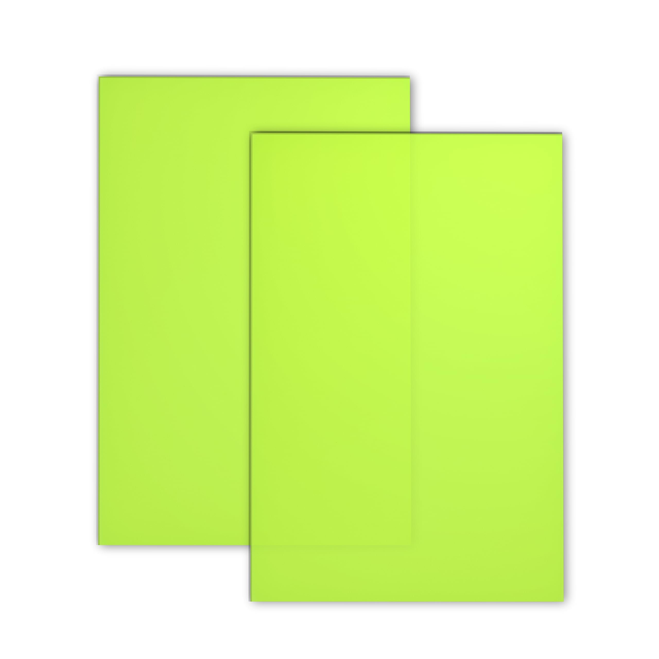 Photo 1 of TOEPODO 2 Pack 1/8 Fluorescent Neon Cast Acrylic Sheets, Glow in Dark Fluorescent Neon Plexiglass Sheet Panels for Laser Cutting Neon Sign Craft Art Design Festival Decor (8 X 12 Inch, Neon Green)