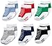 Nuby Baby Boy Infant/Newborn 6-Pack Sneaker Novelty Socks, 0-6 Months, Assorted