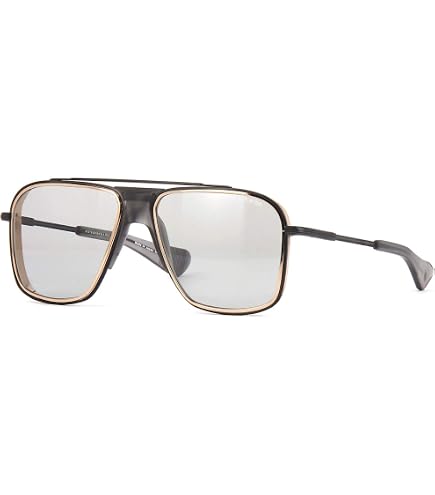 Lunettes De Soleil DITA INITIATOR Aviator - Noir Fer, Or Rose, Verres Gris - Cadre Titane, Référence DTS116-58-03 - Neuf Avec étiquettes