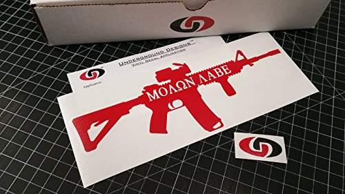 MOLON LABE AR-15 Decal Second Amendment Gun Right Sticker Come and Take Them AR15 SELECT COLOR (Gloss Red, 3.5" x 9.5")