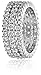Amazon Collection Three Sterling Silver and Cubic Zirconia Stacking All-Around Bands