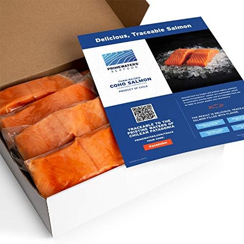 PrimeWaters Coho Salmon Portions, Sustainably Raised off the Coast of