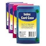 C-LINE Polypropylene Index Card Case for 100 3 x 5 Inch Cards, Assorted (CLI58335), 2 Packs sold as 2 packs of 1 each assorted colors
