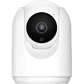 PEEIPM Security Camera Wireless Indoor: Battery Power Cameras for Home Security Motion Sensor Flood Light Alarm &amp; Color Night Vision White CA45
