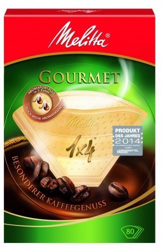 80 x Filtertüten/Kaffeefilter"Melitta Gourmet 1x4 (Grösse 4)" (Naturbraun / 3 - Aromazonen)