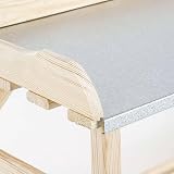 Unibos Wooden Potting Table with Zinc Top & Shelf, 82x78cm Garden Bench view 6