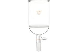 XCD Buchner Funnel with Coarse Frit (G1), 500 ml Borosilicate Glass Buchner Filtering Funnel 24/40 Joint with Vacuum Serrated