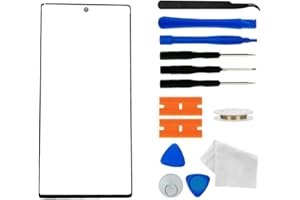 ABUSVEX Original Galaxy Note 10+ Plus Screen Glass Replacement, Front Outer Lens Glass Screen Replacement Repair Kit (Galaxy Note 10+ 6.8'- Black)