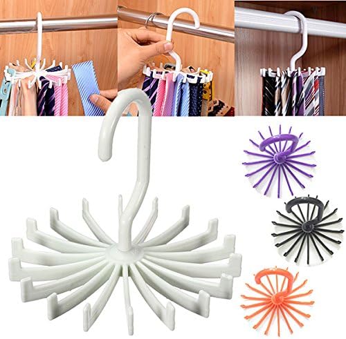 Rotating Tie Rack Adjustable Scarves Storage Holders Silk Scarf Organizer Hanger
